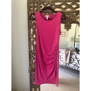 Leith Pink Berry Ruched Body-Con Tank Dress